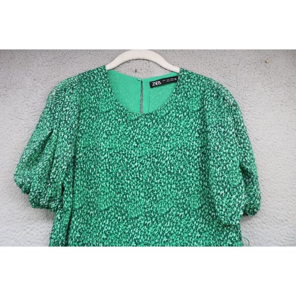 Zara Chiffon Midi Dress-Size Medium-No Belt-Semi Sheer-Whimsigoth-Forest Fairy - Picture 5 of 10